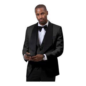 MEN'S SOPRANO BLACK TONE ON TONE DESIGN BLAZER & VEST. J64 PANT IS NOT INCLUDED.
